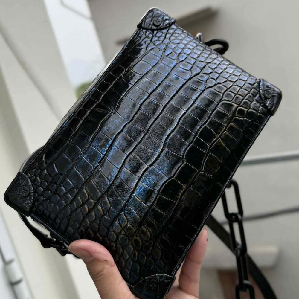 Túi cầm tay độc da cá sấu 1 khóa