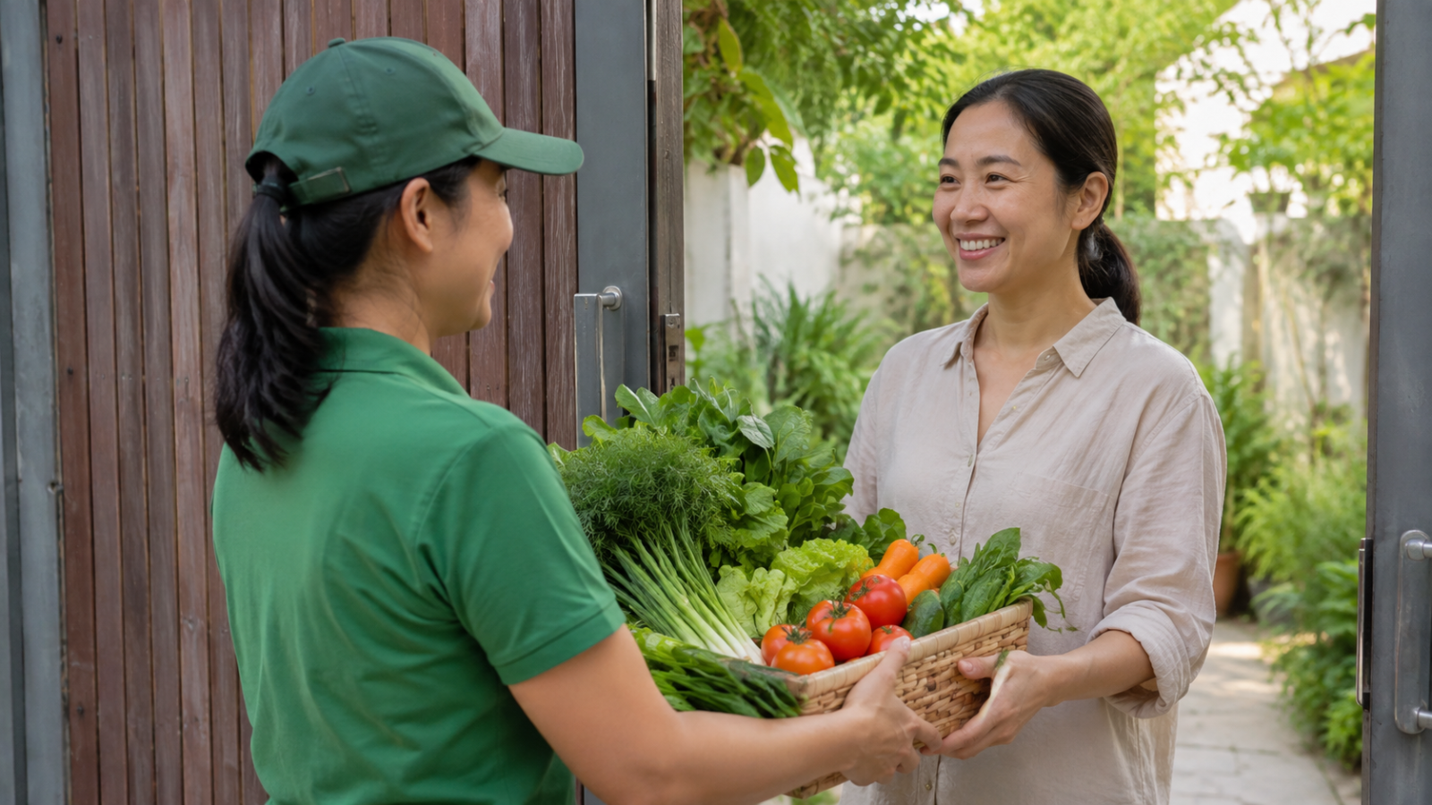 Nông sản được thu hoạch và chọn lọc