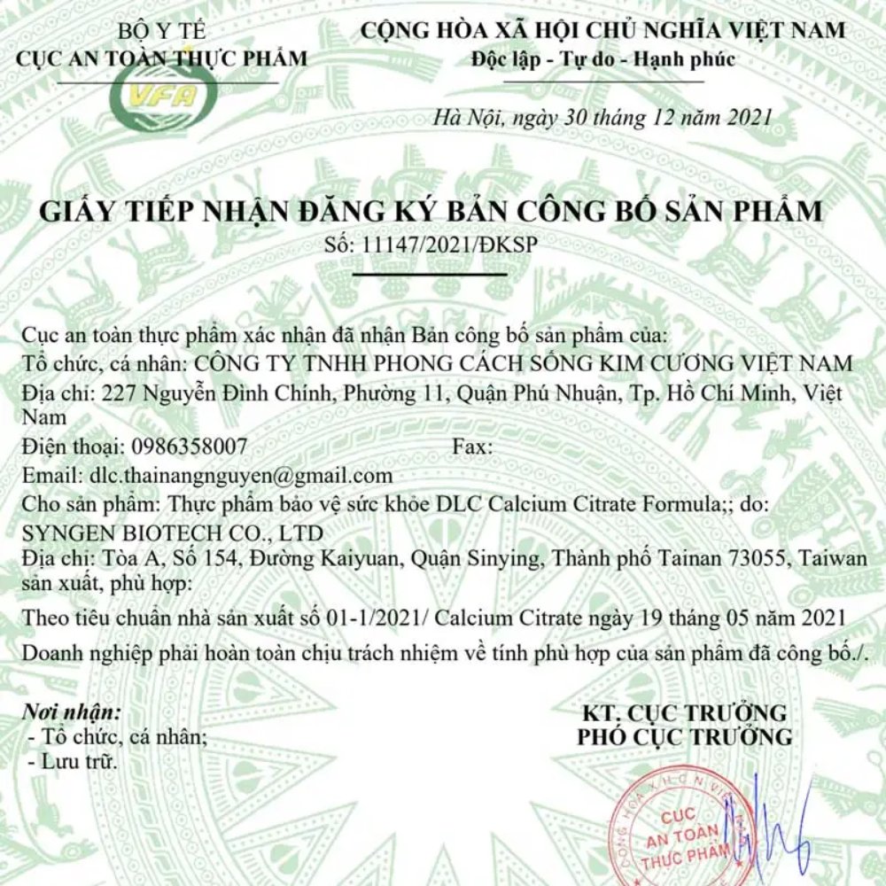 Canxi Citrate hữu cơ - Đức
