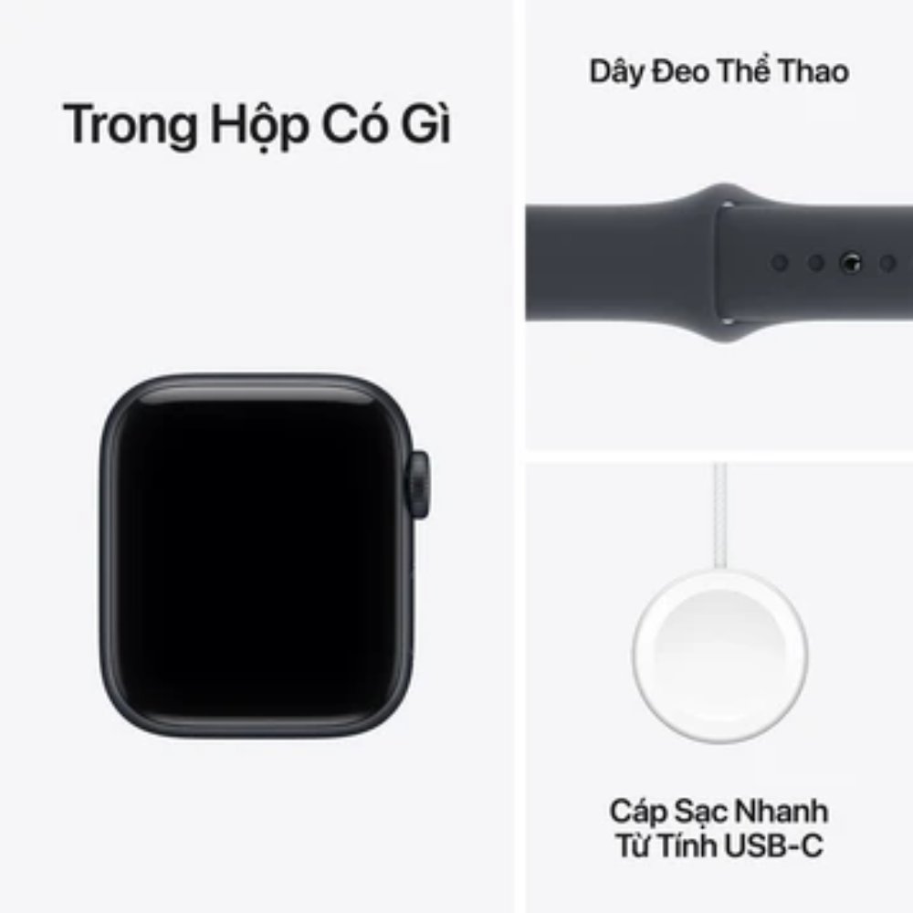 Apple Watch SE 3 44mm (GPS) Viền Nhôm Dây Cao Su Size S/M - Lướt