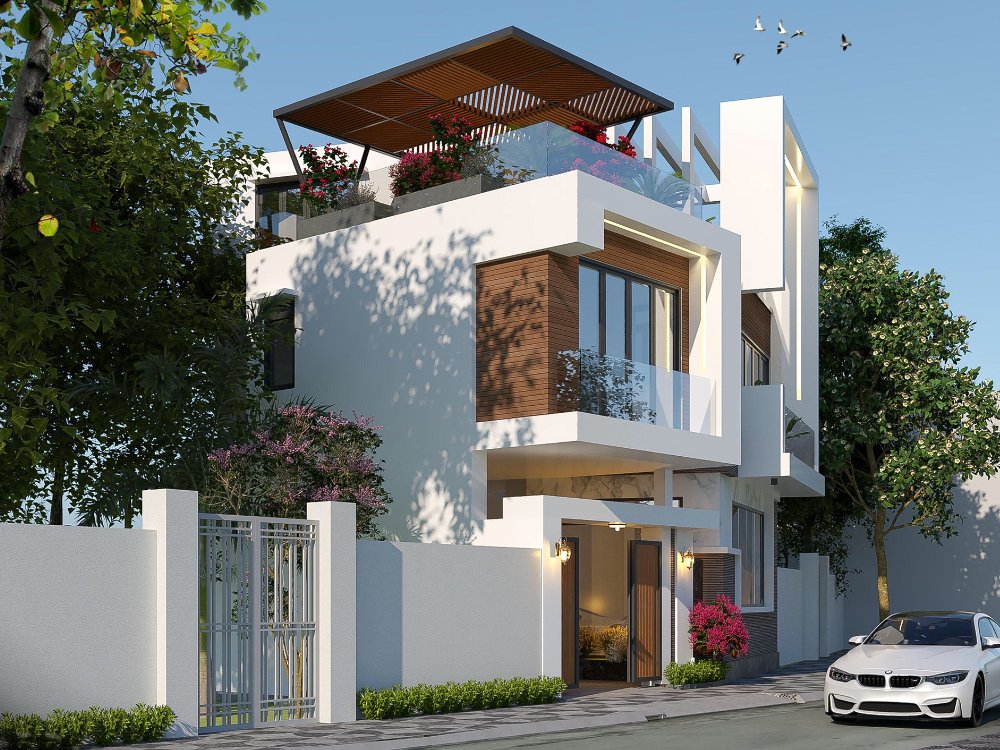 Nhà phố hiện đại 2 tầng