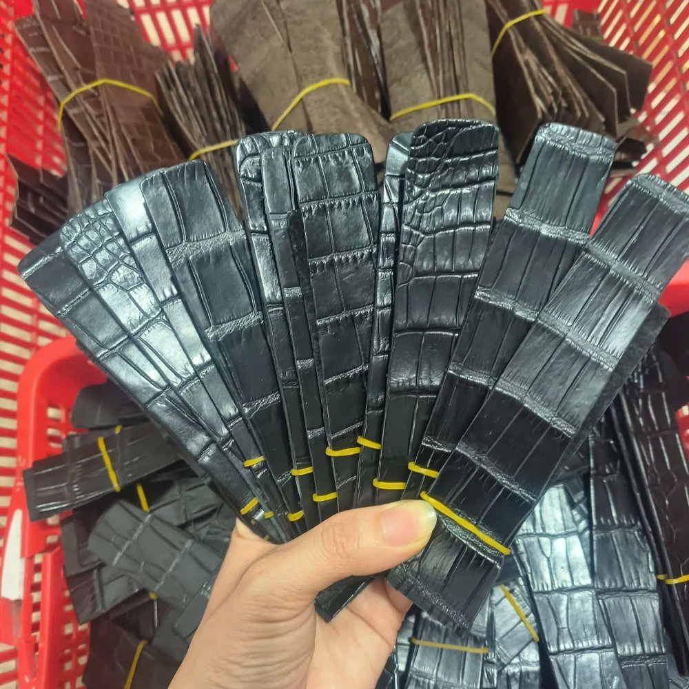 Phôi dây đồng hồ vân vuông làm dây handmade