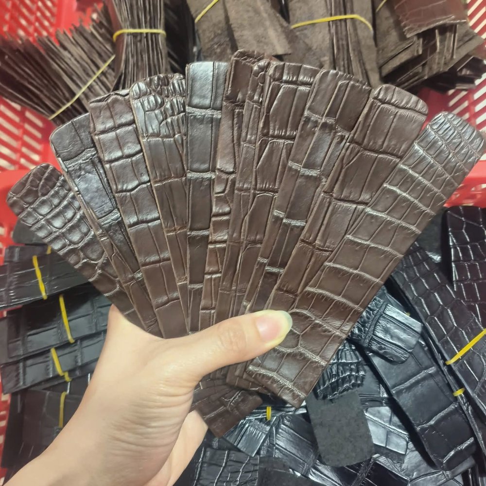 Phôi dây đồng hồ vân vuông làm dây handmade