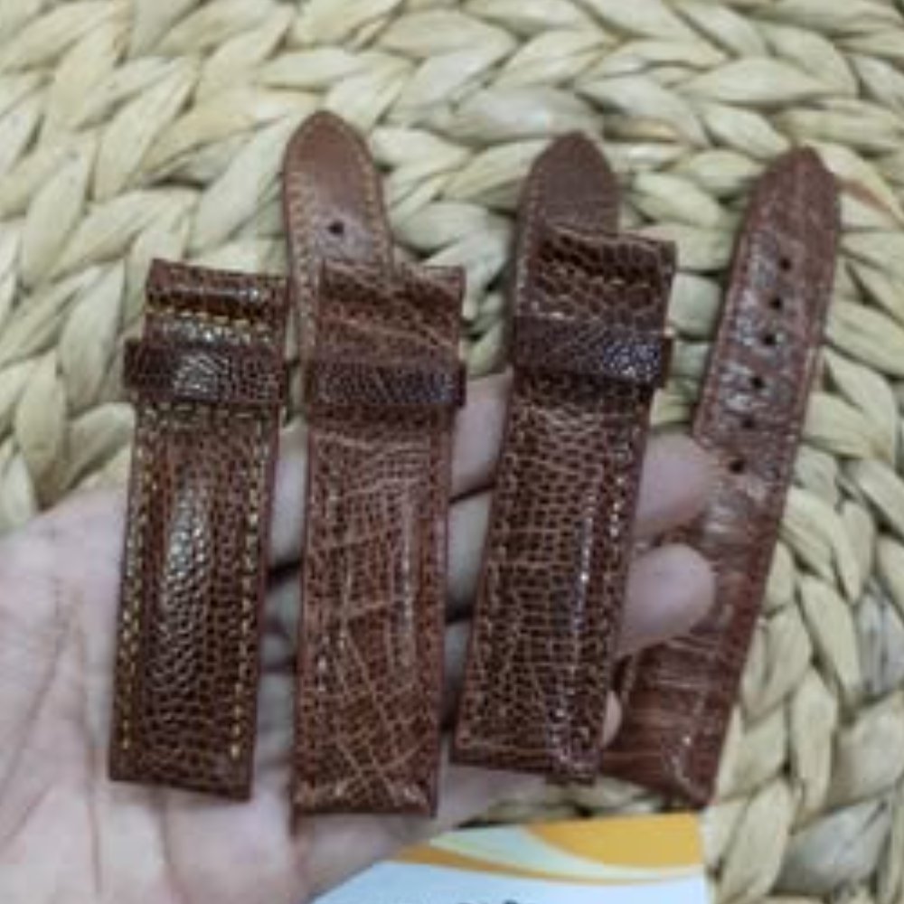 Dây đồng hồ da đà điểu màu nâu